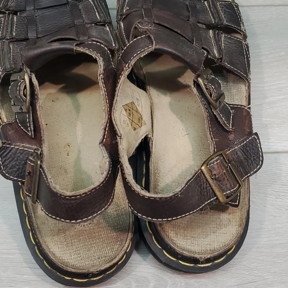 Dr.Martens Mens Y2K AW004 Fisherman Chunky Tractor Platform shoes Sandals sz 14